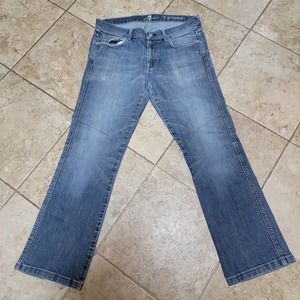 7 for all Mankind "A" pkt bootcut size 33 distressed heel